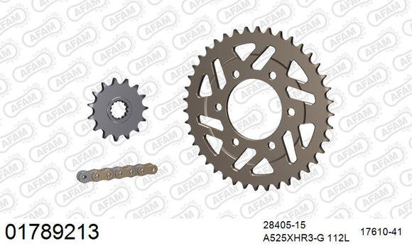 Kawasaki Z1000SX 2014-2019 - AFAM XS-ring Hyper reinforced Chain & Alu Sprocket Kit, 525 (OE Pitch) - 01789213 - P3 Tuning