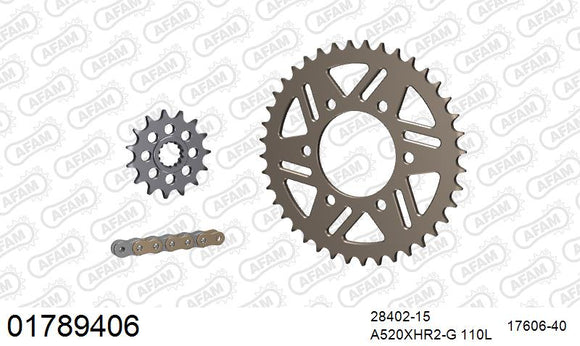 Kawasaki Z1000 2007-2009 - AFAM XS-ring Hyper reinforced Chain & Alu Sprocket Kit, 520 conversion - 01789406 - P3 Tuning