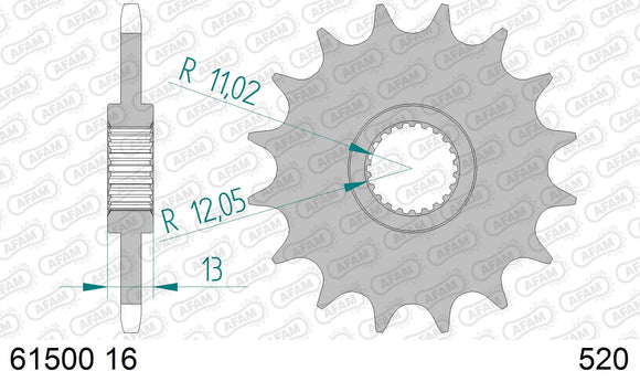 Aprilia Pegaso 650 1995 - AFAM XS-ring Extra Reinforced Chain & Steel Sprocket Kit, 520 (OE Pitch) - 03573500 - P3 Tuning