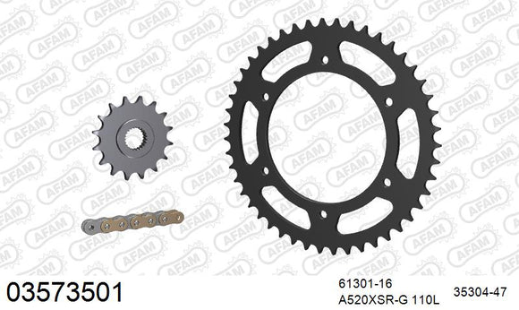 BMW F650 1995-1996 - AFAM XS-ring Extra Reinforced Chain & Steel Sprocket Kit, 520 (OE Pitch) - 03573501 - P3 Tuning