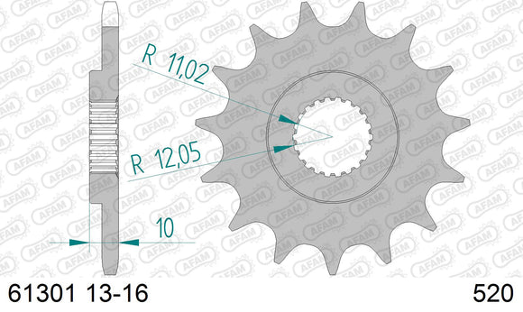 Aprilia Pegaso 650 1996 - AFAM XS-ring Extra Reinforced Chain & Steel Sprocket Kit, 520 (OE Pitch) - 03573501 - P3 Tuning