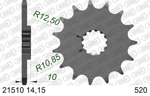 Aprilia Pegaso Trail (650cc) 2007-2008 - AFAM XS-ring Extra Reinforced Chain & Steel Sprocket Kit, 520 (OE Pitch) - 03573503 - P3 Tuning