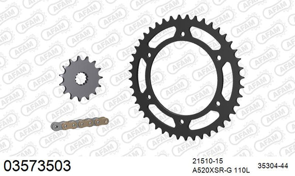 Aprilia Pegaso Trail (650cc) 2007-2008 - AFAM XS-ring Extra Reinforced Chain & Steel Sprocket Kit, 520 (OE Pitch) - 03573503 - P3 Tuning