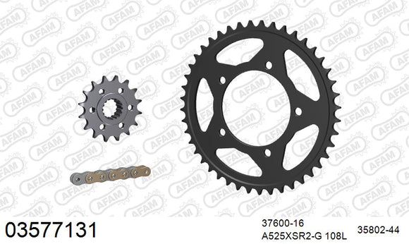 Aprilia SL750 Shiver 2011-2013 - AFAM XS-ring super reinforced Chain & Steel Sprocket Kit, 525 (OE Pitch) - 03577131 - P3 Tuning
