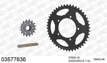 Aprilia Dorsoduro 750 / Factory 2008-2016 - AFAM XS-ring super reinforced Chain & Steel Sprocket Kit, 525 (OE Pitch) - 03577636 - P3 Tuning
