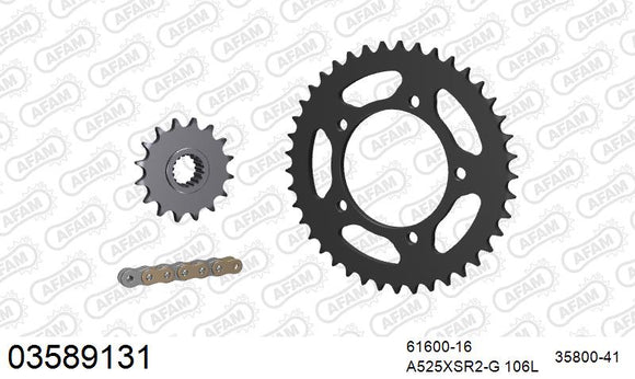 Aprilia SL1000 Falco 2000-2004 - AFAM XS-ring super reinforced Chain & Steel Sprocket Kit, 525 (OE Pitch) - 03589131 - P3 Tuning