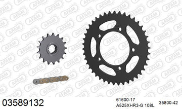 Aprilia RSV1000 Mille R 2000 - AFAM XS-ring Hyper reinforced Chain & Steel Sprocket Kit, 525 (OE Pitch) - 03589132 - P3 Tuning