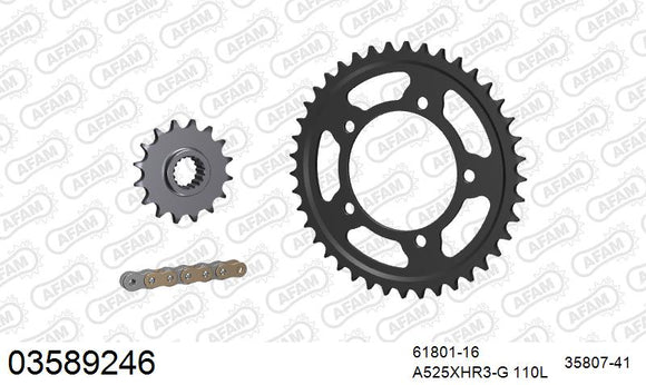 Aprilia RSV4 1100 / Factory 2021 - AFAM XS-ring Hyper reinforced Chain & Steel Sprocket Kit, 525 (OE Pitch) - 03589246 - P3 Tuning