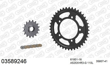 Aprilia RSV4 1100 Factory 2019-2020 - AFAM XS-ring Hyper reinforced Chain & Steel Sprocket Kit, 525 (OE Pitch) - 03589246 - P3 Tuning