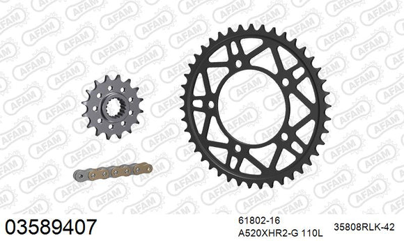 Aprilia RSV4 APRC (1000cc) 2011-2014 - AFAM XS-ring Hyper reinforced Chain & Racing Superlight Steel Sprocket Kit, 520 conversion - 03589407 - P3 Tuning