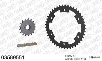 Aprilia ETV Caponord (1000cc) 2001-2008 - AFAM XS-ring Hyper reinforced Chain & Steel Sprocket Kit, 525 (OE Pitch) - 03589551 - P3 Tuning