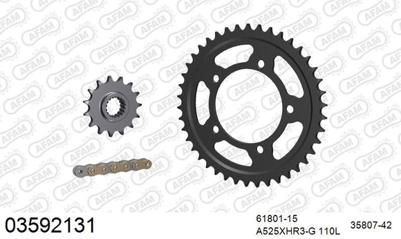Aprilia Tuono V4 / Factory 2021-2026 - AFAM XS-ring Hyper reinforced Chain & Steel Sprocket Kit, 525 (OE Pitch) - 03592131 - P3 Tuning