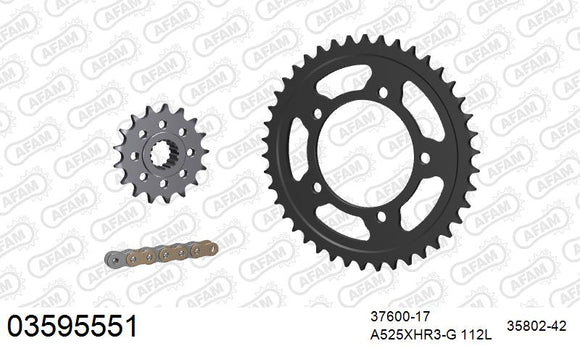 Aprilia Caponord 1200 2015-2016 - AFAM XS-ring Hyper reinforced Chain & Steel Sprocket Kit, 525 (OE Pitch) - 03595551 - P3 Tuning