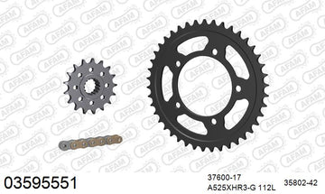 Aprilia Caponord 1200 2017-2019 - AFAM XS-ring Hyper reinforced Chain & Steel Sprocket Kit, 525 (OE Pitch) - 03595551 - P3 Tuning