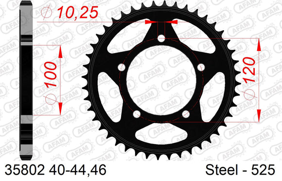 Aprilia Caponord 1200 2017-2019 - AFAM XS-ring Hyper reinforced Chain & Steel Sprocket Kit, 525 (OE Pitch) - 03595551 - P3 Tuning