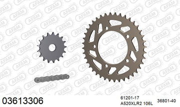 Aprilia RS125 2006-2010 - AFAM XS-ring standard Chain & Alu Sprocket Kit, 520 (OE Pitch) - 03613306 - P3 Tuning