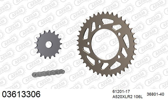 Aprilia RS125 2006-2010 - AFAM XS-ring standard Chain & Alu Sprocket Kit, 520 (OE Pitch) - 03613306 - P3 Tuning