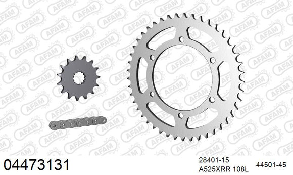 Cagiva Raptor 650 2001-2007 - AFAM XS-ring Extra Reinforced Chain & Steel Sprocket Kit, 525 (OE Pitch) - 04473131 - P3 Tuning