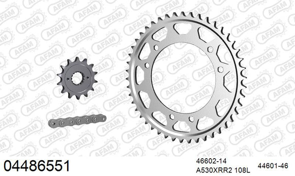 Cagiva Elefant 900 1990 - AFAM XS-ring Extra Reinforced Chain & Steel Sprocket Kit, 530 (OE Pitch) - 04486551 - P3 Tuning
