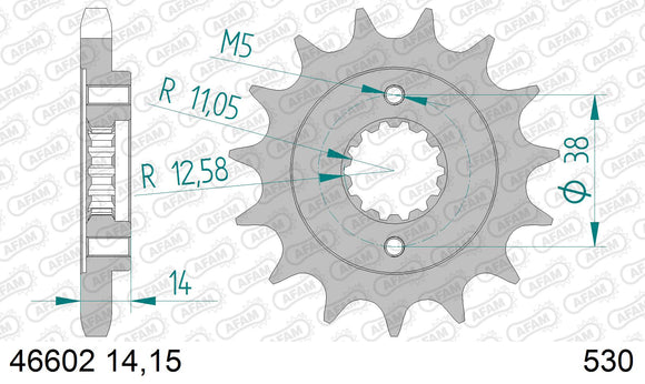 Cagiva Elefant 900 1990 - AFAM XS-ring Extra Reinforced Chain & Steel Sprocket Kit, 530 (OE Pitch) - 04486551 - P3 Tuning