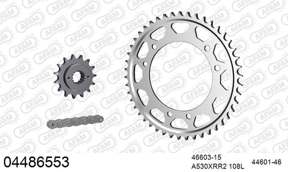Cagiva Elefant 900 1993-1997 - AFAM XS-ring Extra Reinforced Chain & Steel Sprocket Kit, 530 (OE Pitch) - 04486553 - P3 Tuning