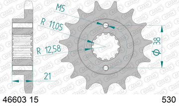 Cagiva Elefant 900 1993-1997 - AFAM XS-ring Extra Reinforced Chain & Steel Sprocket Kit, 530 (OE Pitch) - 04486553 - P3 Tuning