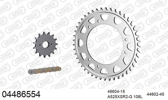 Cagiva Gran Canyon (900cc) 1998-2000 - AFAM XS-ring super reinforced Chain & Steel Sprocket Kit, 525 (OE Pitch) - 04486554 - P3 Tuning