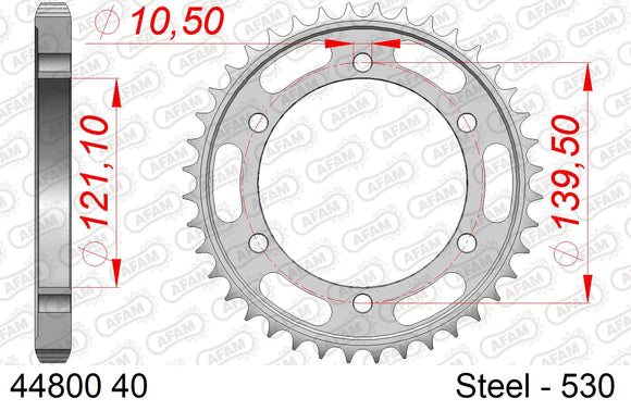 Cagiva Raptor / V Raptor 1000 2000-2005 - AFAM XS-ring super reinforced Chain & Steel Sprocket Kit, 530 (OE Pitch) - 04489131 - P3 Tuning