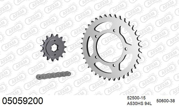 Ducati 600 Pantah 1981-1982 - AFAM Reinforced Chain & Steel Sprocket Kit, 530 (OE Pitch) - 05059200 - P3 Tuning