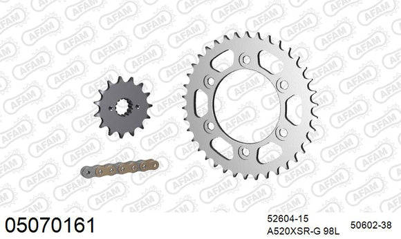 Ducati Monster 750 1996-1998 - AFAM XS-ring Extra Reinforced Chain & Steel Sprocket Kit, 520 (OE Pitch) - 05070161 - P3 Tuning