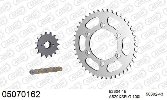 Ducati Monster 600 1995-1997 - AFAM XS-ring Extra Reinforced Chain & Steel Sprocket Kit, 520 (OE Pitch) - 05070162 - P3 Tuning