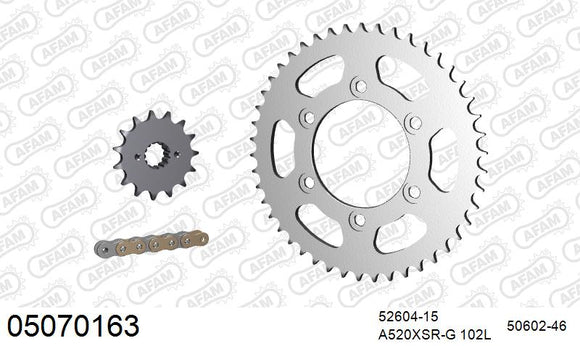 Ducati Monster 600 1998-1999 - AFAM XS-ring Extra Reinforced Chain & Steel Sprocket Kit, 520 (OE Pitch) - 05070163 - P3 Tuning