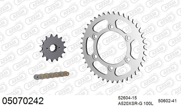 Ducati 600 SS 1995-1998 - AFAM XS-ring Extra Reinforced Chain & Steel Sprocket Kit, 520 (OE Pitch) - 05070242 - P3 Tuning