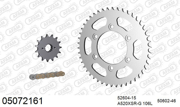 Ducati Monster 620 S ie 2002-2004 - AFAM XS-ring Extra Reinforced Chain & Steel Sprocket Kit, 520 (OE Pitch) - 05072161 - P3 Tuning