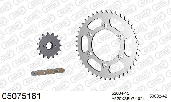 Ducati Monster 695 (696cc) 2007 - AFAM XS-ring super reinforced Chain & Steel Sprocket Kit, 520 (OE Pitch) - 05075161 - P3 Tuning