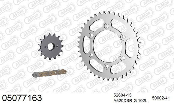 Ducati Monster 750 2002 - AFAM XS-ring Extra Reinforced Chain & Steel Sprocket Kit, 520 (OE Pitch) - 05077163 - P3 Tuning