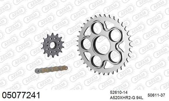 Ducati 748 1998-1999 - AFAM XS-ring Hyper reinforced Chain & Steel Sprocket Kit, 520 (OE Pitch) - 05077241 - P3 Tuning