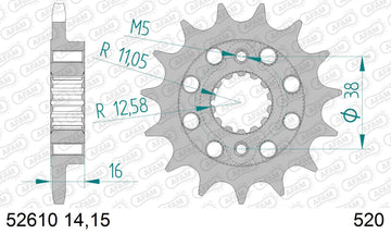 Ducati 748 1999 - AFAM XS-ring Hyper reinforced Chain & Steel Sprocket Kit, 520 (OE Pitch) - 05077242 - P3 Tuning