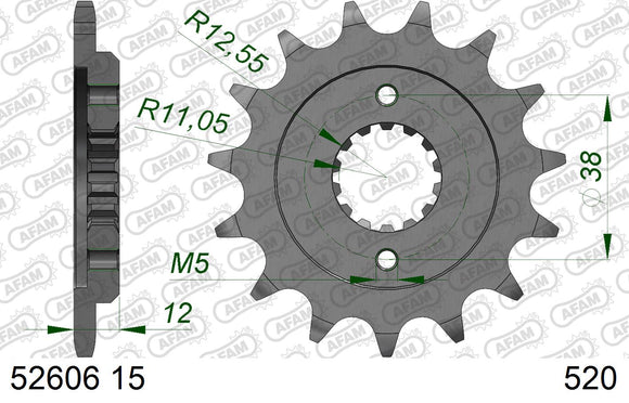 Ducati 750 Paso 1988 - AFAM XS-ring Extra Reinforced Chain & Steel Sprocket Kit, 520 (OE Pitch) - 05077243 - P3 Tuning