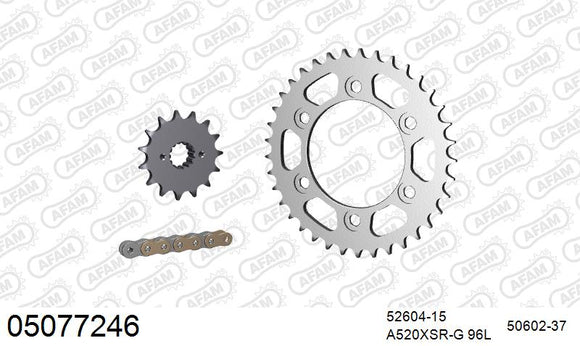 Ducati 750 SS 1991-1998 - AFAM XS-ring Extra Reinforced Chain & Steel Sprocket Kit, 520 (OE Pitch) - 05077246 - P3 Tuning