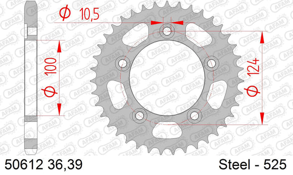 Ducati 749 2005-2006 - AFAM XS-ring super reinforced Chain & Steel Sprocket Kit, 525 (OE Pitch) - 05077248 - P3 Tuning