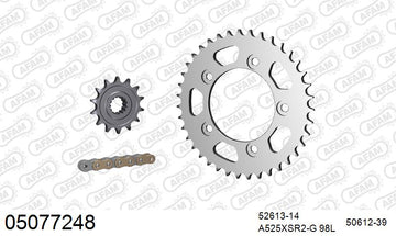 Ducati 749 R / S monoposto 2003-2007 - AFAM XS-ring super reinforced Chain & Steel Sprocket Kit, 525 (OE Pitch) - 05077248 - P3 Tuning