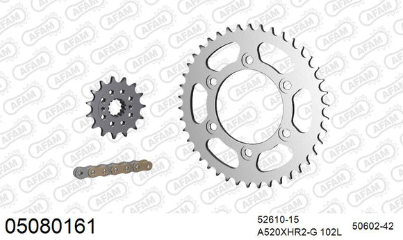 Ducati Monster 800 S ie 2003-2004 - AFAM XS-ring Hyper reinforced Chain & Steel Sprocket Kit, 520 (OE Pitch) - 05080161 - P3 Tuning