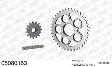 Ducati Monster 796 2010-2014 - AFAM XS-ring super reinforced Chain & Steel Sprocket Kit, 525 (OE Pitch) - 05080163 - P3 Tuning