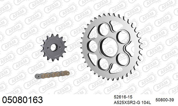 Ducati Monster 796 2010-2014 - AFAM XS-ring super reinforced Chain & Steel Sprocket Kit, 525 (OE Pitch) - 05080163 - P3 Tuning
