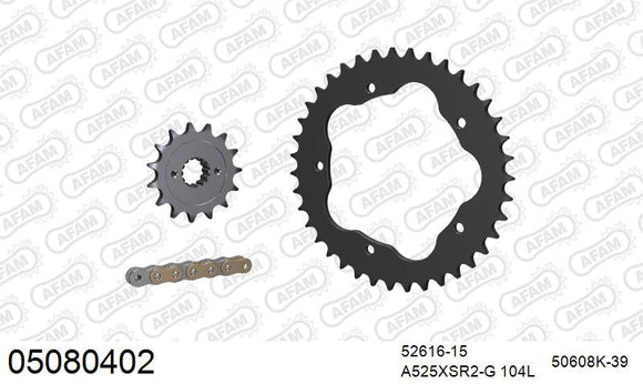 Ducati Monster 796 2010-2014 - AFAM XS-ring super reinforced Chain & Steel Sprocket Kit, 525 conversion PCD2 - 05080402 - P3 Tuning