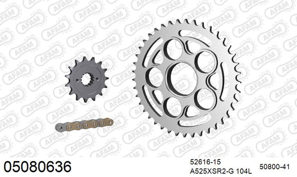 Ducati Hypermotard 796 2010-2012 - AFAM XS-ring super reinforced Chain & Steel Sprocket Kit, 525 (OE Pitch) - 05080636 - P3 Tuning