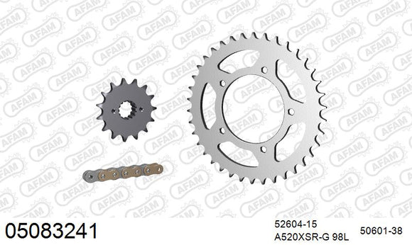 Ducati 851 Sport / SP1 1988-1989 - AFAM XS-ring Extra Reinforced Chain & Steel Sprocket Kit, 520 (OE Pitch) - 05083241 - P3 Tuning