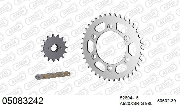 Ducati 851 Sport / SP1 1989-1992 - AFAM XS-ring Extra Reinforced Chain & Steel Sprocket Kit, 520 (OE Pitch) - 05083242 - P3 Tuning