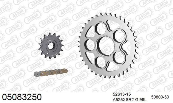 Ducati 848 2008-2010 - AFAM XS-ring super reinforced Chain & Steel Sprocket Kit, 525 (OE Pitch) - 05083250 - P3 Tuning